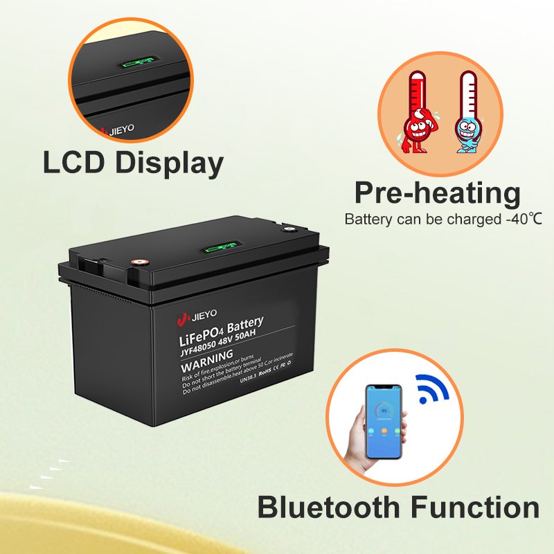 Jieyo Wholesale Custom Price Energy Storage Battery 12V 48V 50Ah 100Ah 200Ah Lithium Iron LifePo4 Battery With BMS