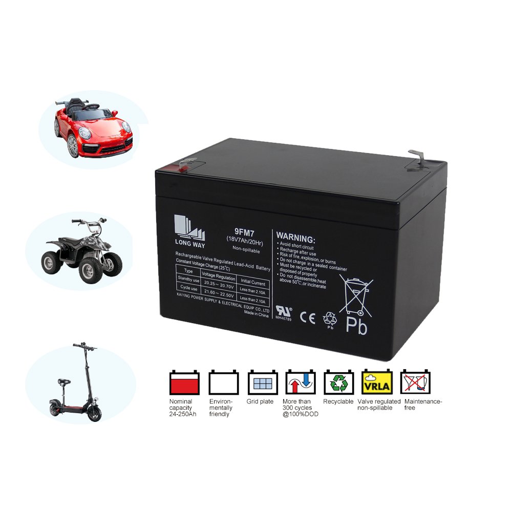 Electric mobility scooters e-bikes used Maintenance Free 18V7ah 9FM7 Lead Acid batteries