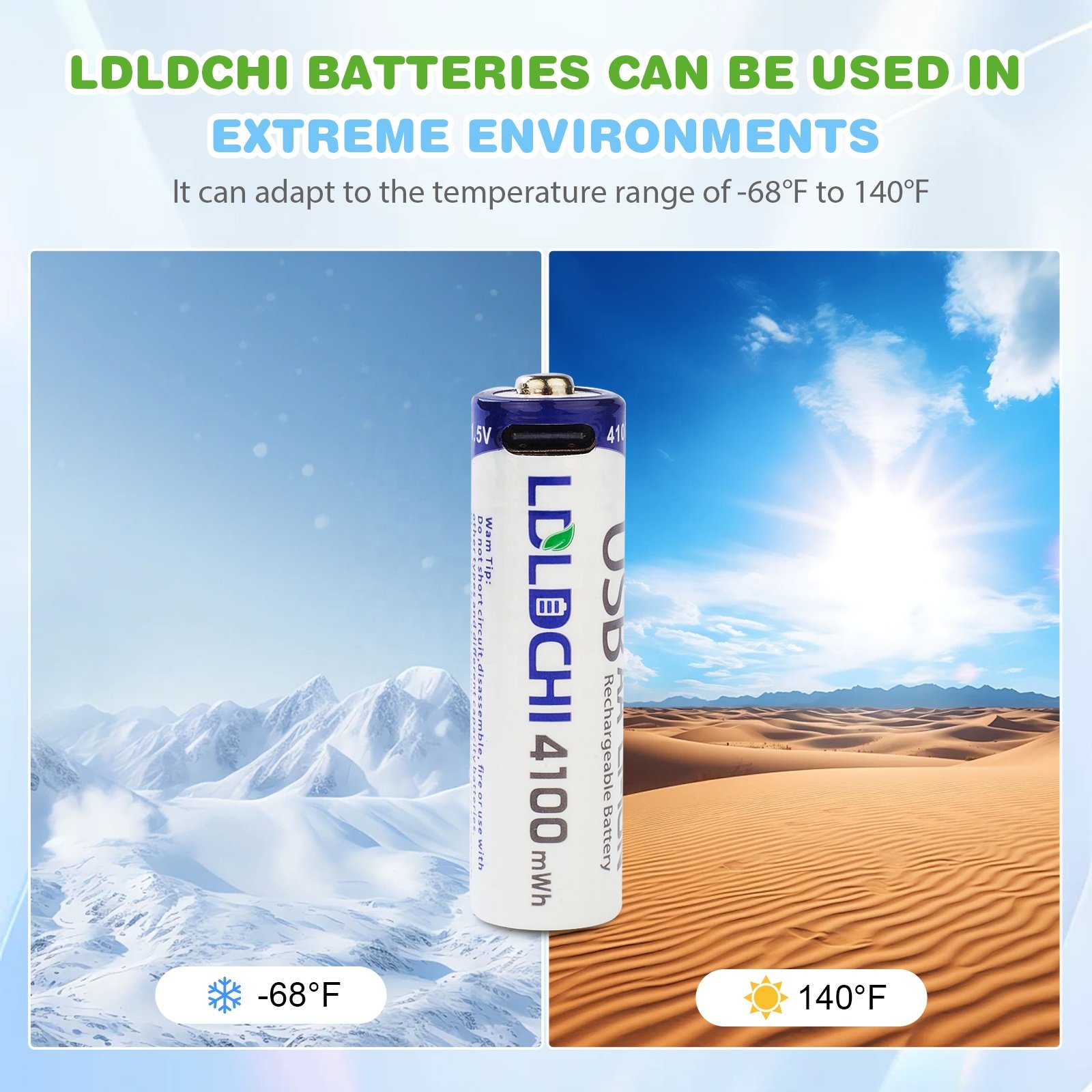 LDLDCHI Manufacturer 1.5V AA 4100mWh Large capacity smart lock toys small appliances USB rechargeable lithium ion battery