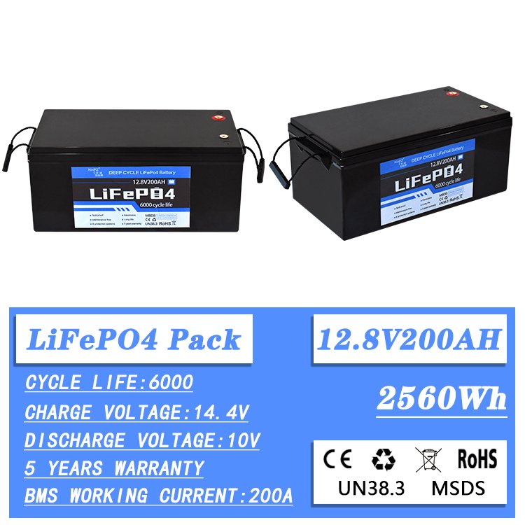 12v 200ah Lifepo4 Battery Rv/marine/car Phosphate Lithium Ion Battery Deep Cycle Times 5 Years Warranty