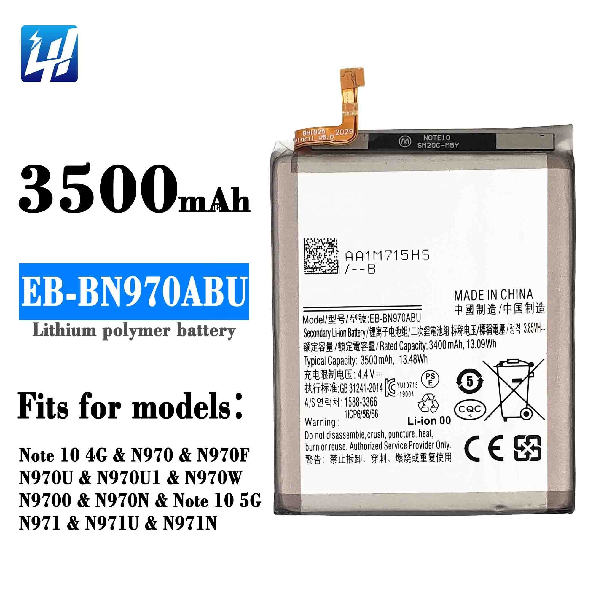 OEM Note10 N971 N971U N971N High quality battery for Samsung Galaxy Note 10 5G 3500mAh EB-BN970ABU