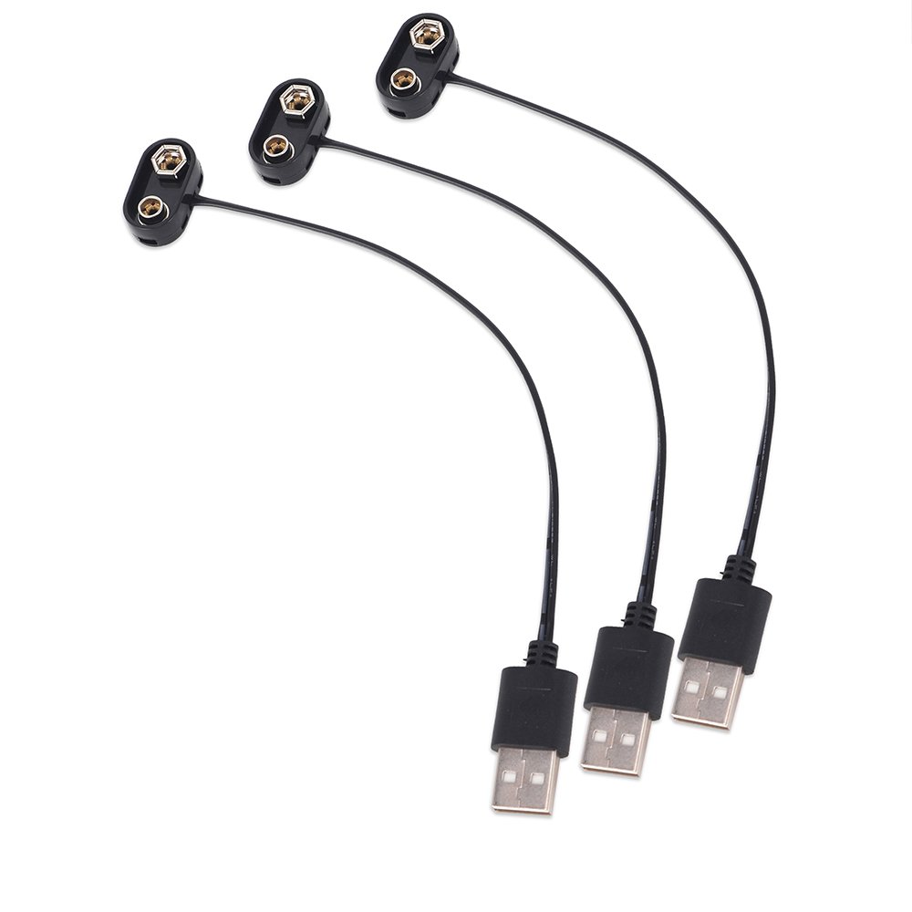 9V Battery Hard Button Plastic Case USB Plug