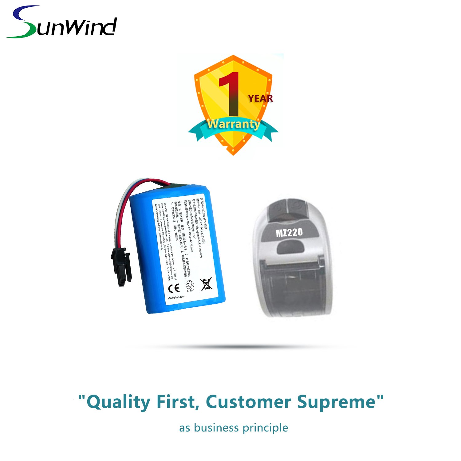 Li-ion polymer Battery for zebra mz220 mz320 mx420l Label Printer 1500mAh 7.4V lithium ion battery for printer