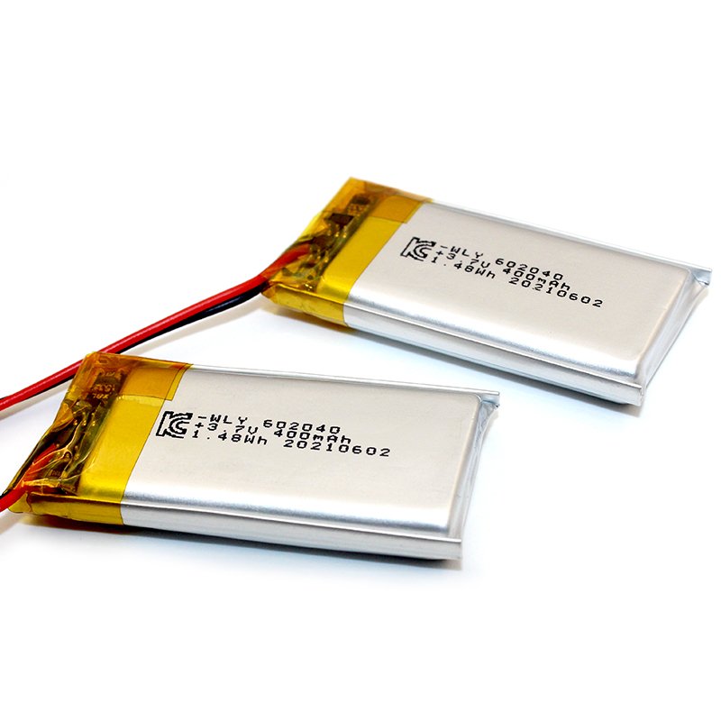 Factory price rechargeable KC CE BIS certified 602040 lithium ion battery 3.7v li-polymer battery 400mah