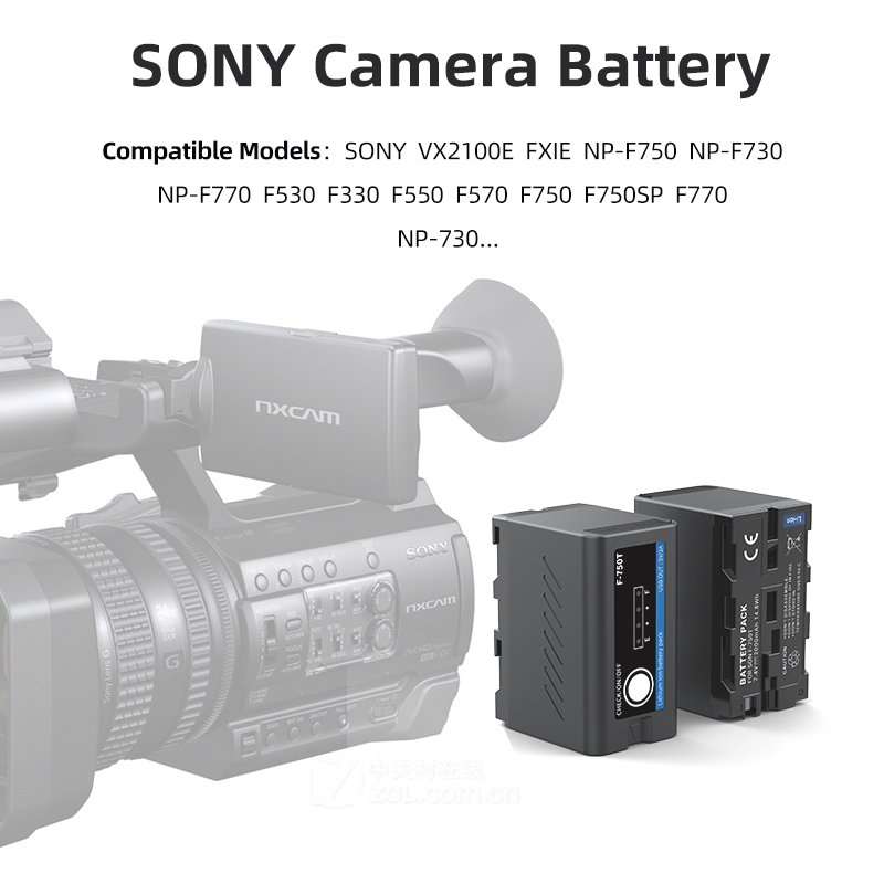 LED Light Battery Camera Battery NPF550 NPF570 NPF750 NPF770 NPF960 NPF970 NPF980 NPF990 Lithium Ion Batteries Pack Black Ce