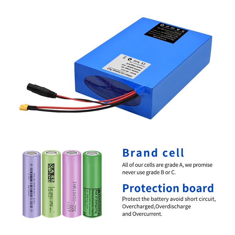 Customized Electric Bicycle Battery Pack 18650 Lithium Ion Batteries 36 48 52 60 72 20Ah Volt Ebike Battery