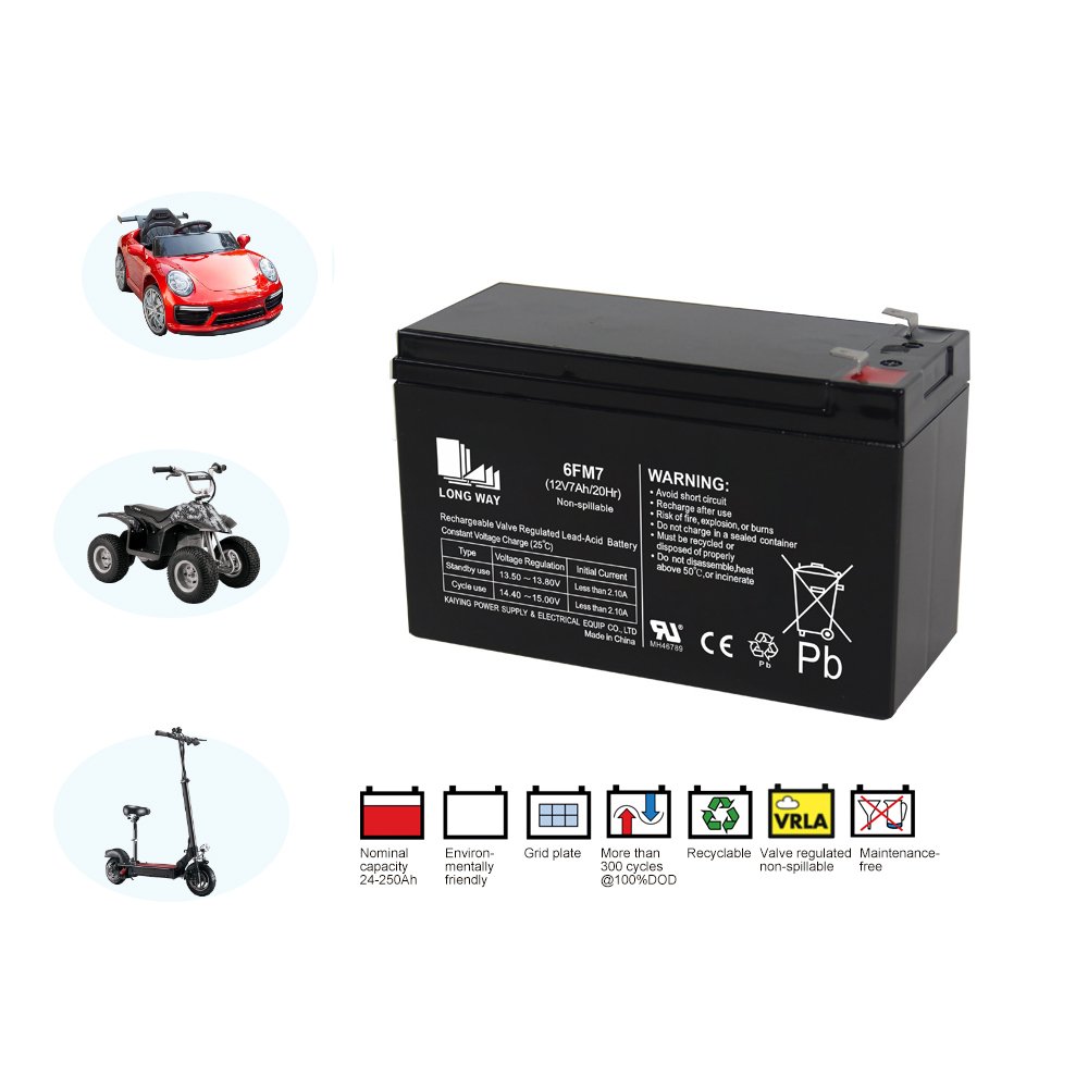AGM Battery 12V 7Ah 20Hr Electrical Toy Car battery VRLA Deep Cycle Series Long Cycle Life battery For OEM