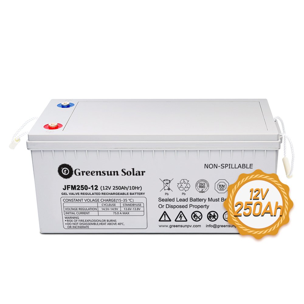 12 V Energy Storage Battery Greensun Gel Battery Manufacturers 12v 250ah Durable Deep Cycle Lead Acid Battery Wholesale Price