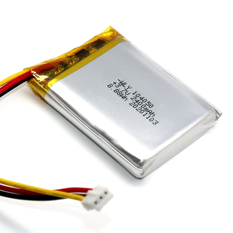 Rechargeable lipo battery 2500mah Capacity lithium Battery 104050 3.7v 8.88wh li Polymer Battery With Jst Connector