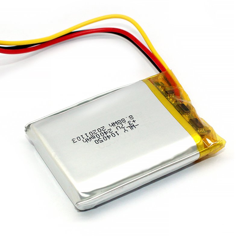 Rechargeable lipo battery 2500mah Capacity lithium Battery 104050 3.7v 8.88wh li Polymer Battery With Jst Connector