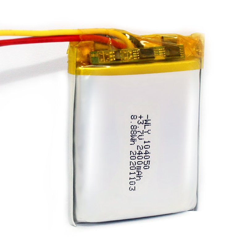 Rechargeable lipo battery 2500mah Capacity lithium Battery 104050 3.7v 8.88wh li Polymer Battery With Jst Connector