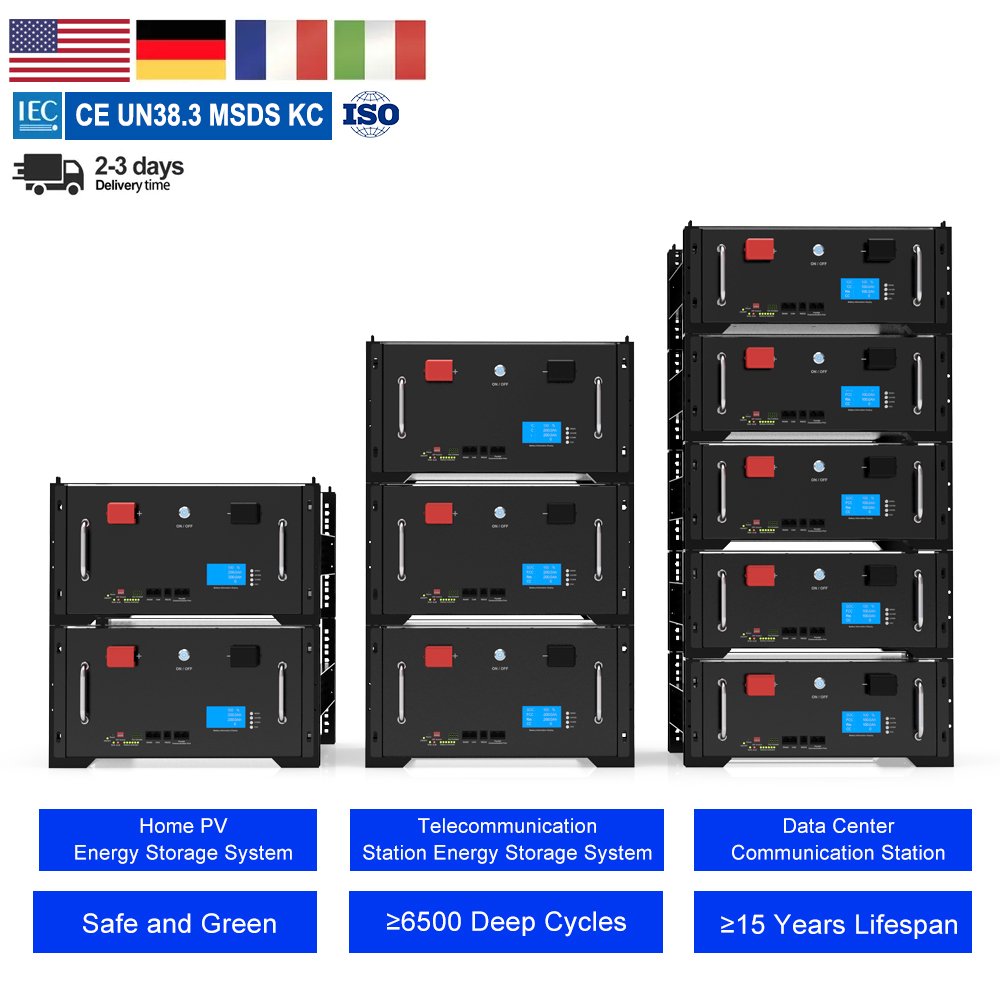 Deep Cycle Lifepo4 Lithium ion Battery 48V 100Ah 150Ah 200Ah 250Ah 300Ah Lihtium Battery for solar System