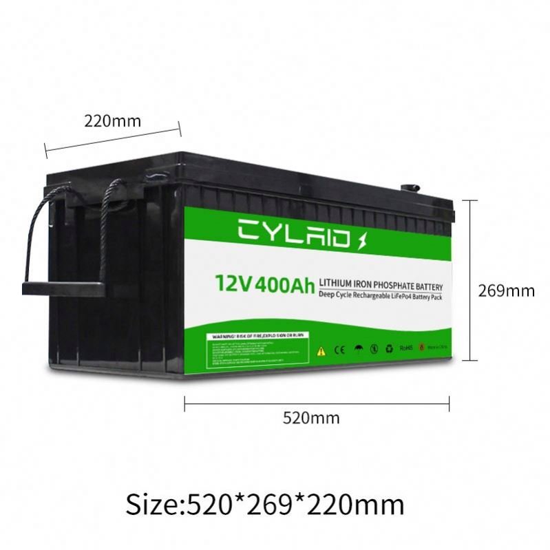 Cylaid Long Life Rechargeable LiFePo4 Battery Pack 12v 300AH 100Ah 200Ah 400Ah Waterproof Heating Li-Ion Battery