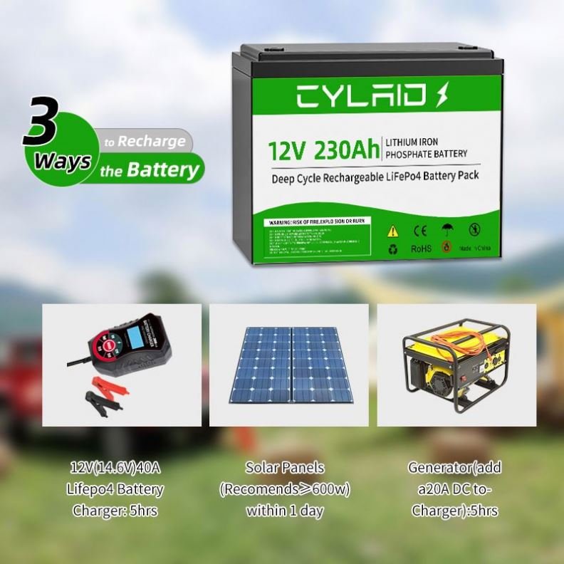 Cylaid Long Life Rechargeable LiFePo4 Battery Pack 12v 300AH 100Ah 200Ah 400Ah Waterproof Heating Li-Ion Battery