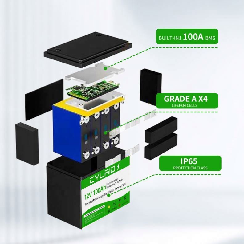Cylaid Long Life Rechargeable LiFePo4 Battery Pack 12v 300AH 100Ah 200Ah 400Ah Waterproof Heating Li-Ion Battery