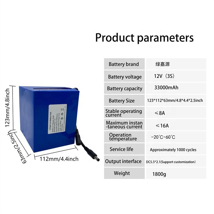 12V 33000Mah Lithium Ion Battery Hot Products 33Ah Rechargeable Batteries For 12V Electric Tool Toys Li-ion Battery Pack