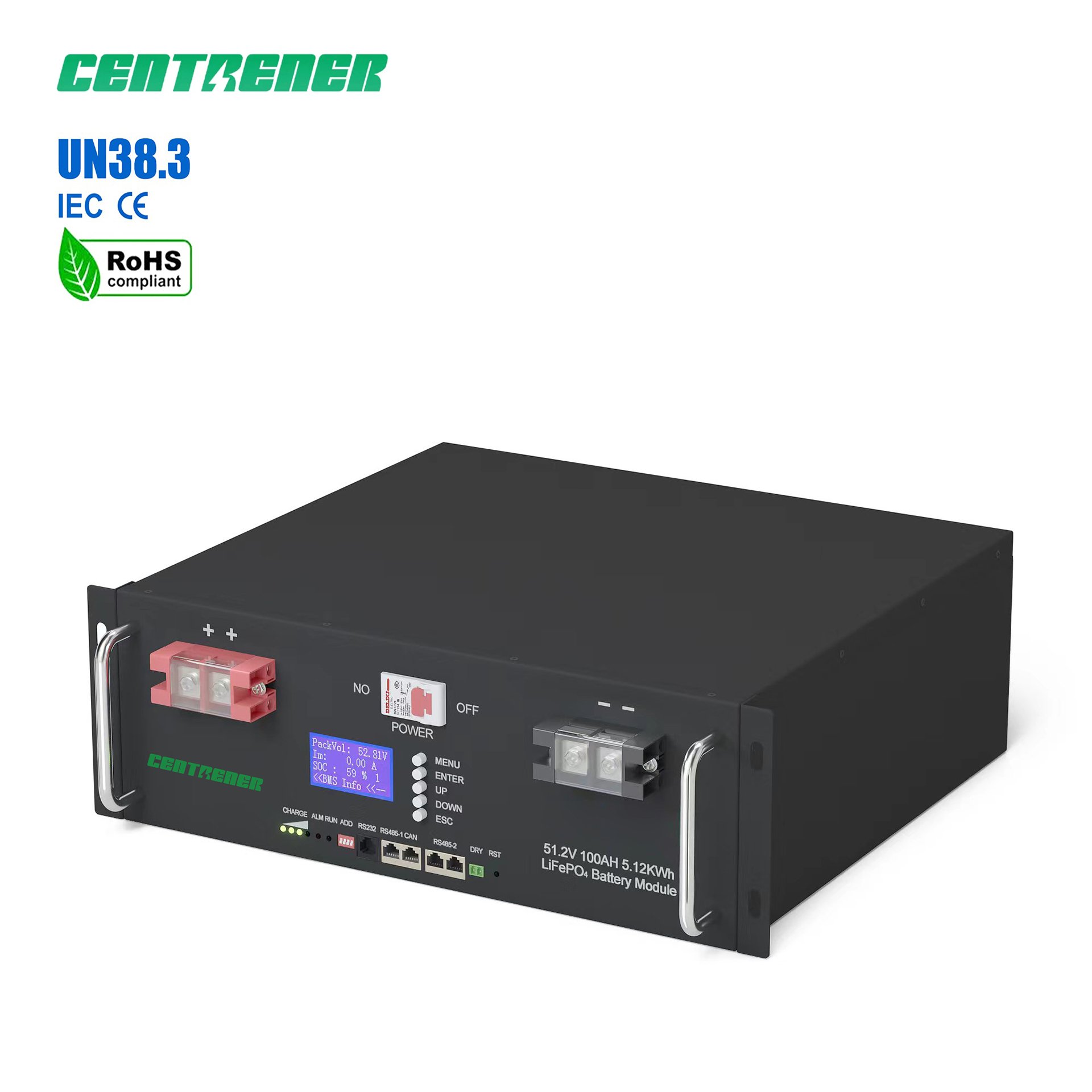 6000 Cycles Rack Mounted Lifepo4 5Kwh/10Kwh 48V/51.2V 100Ah/200Ah/400Ah/500Ah Battery Packs