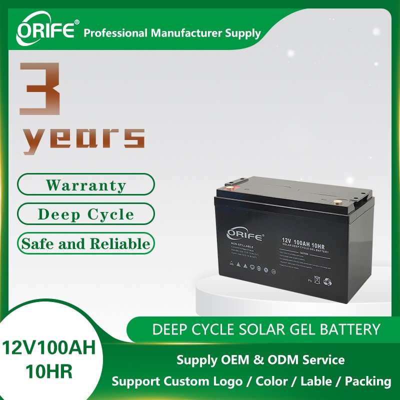 ORIFE custom agm deep cycle gel 100ah 12 volt rechargeable sealed lead acid battery