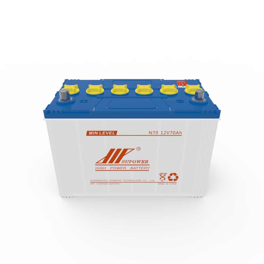 12V 70Ah lead acid battery OEM car dry-charged battery SUPOWER N70 N70L