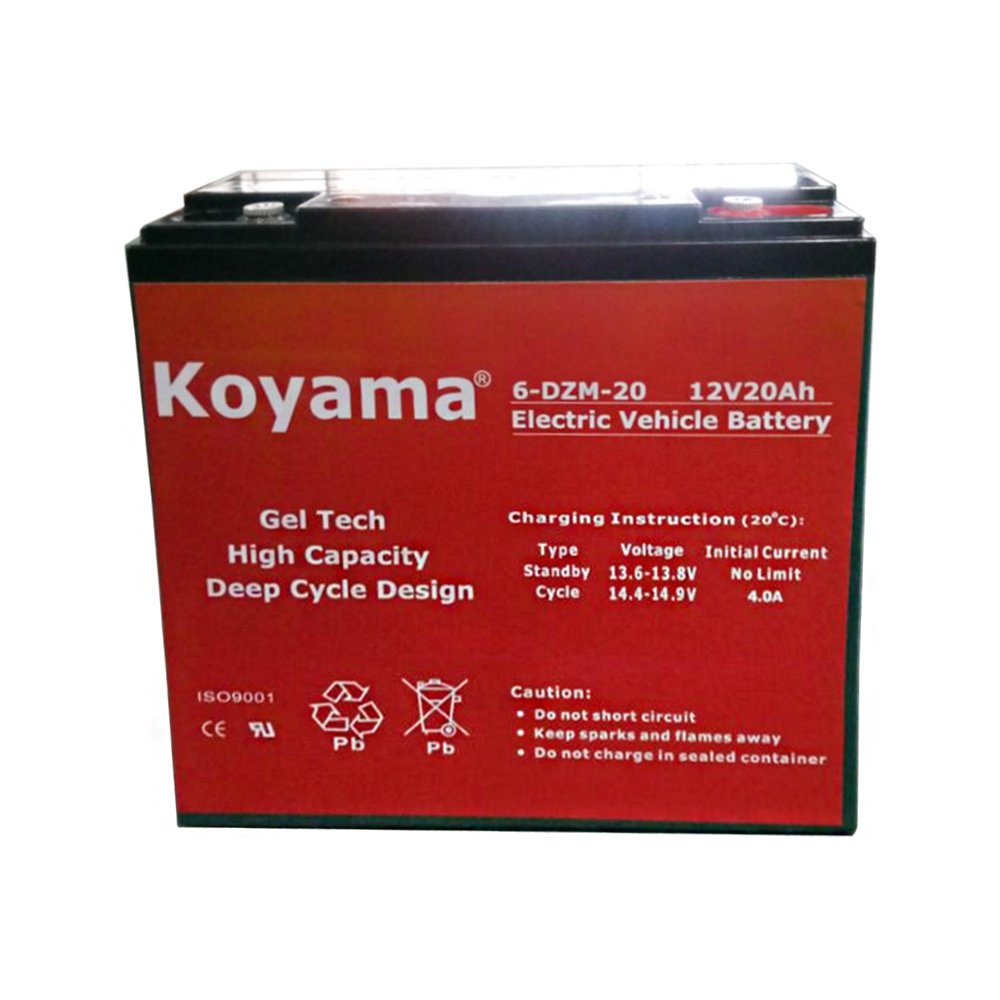 Deep Cycle 12V 20Ah 6-DZM-20 Rechargeable Maintenance Free Sealed AGM GEL Lead Acid Batteries for Motorcycle/electric bike/golf