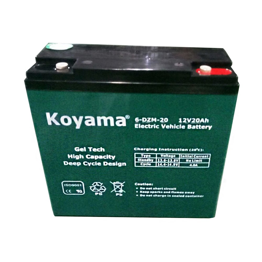 Deep Cycle 12V 20Ah 6-DZM-20 Rechargeable Maintenance Free Sealed AGM GEL Lead Acid Batteries for Motorcycle/electric bike/golf