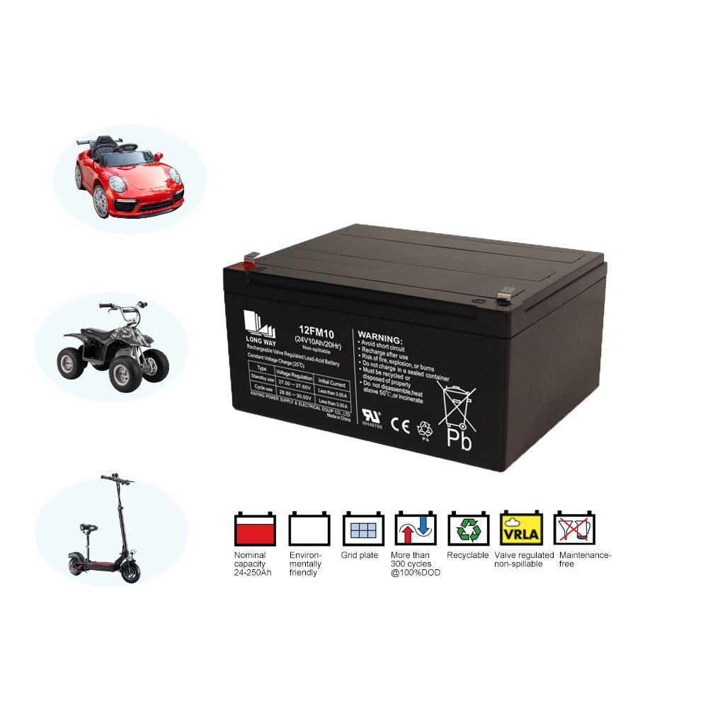 Replacement battery Maintenance Free 24V10Ah 12FM10 Power Electrical Children's Toy Car Scooters VRLA Agm Lead acid Battery