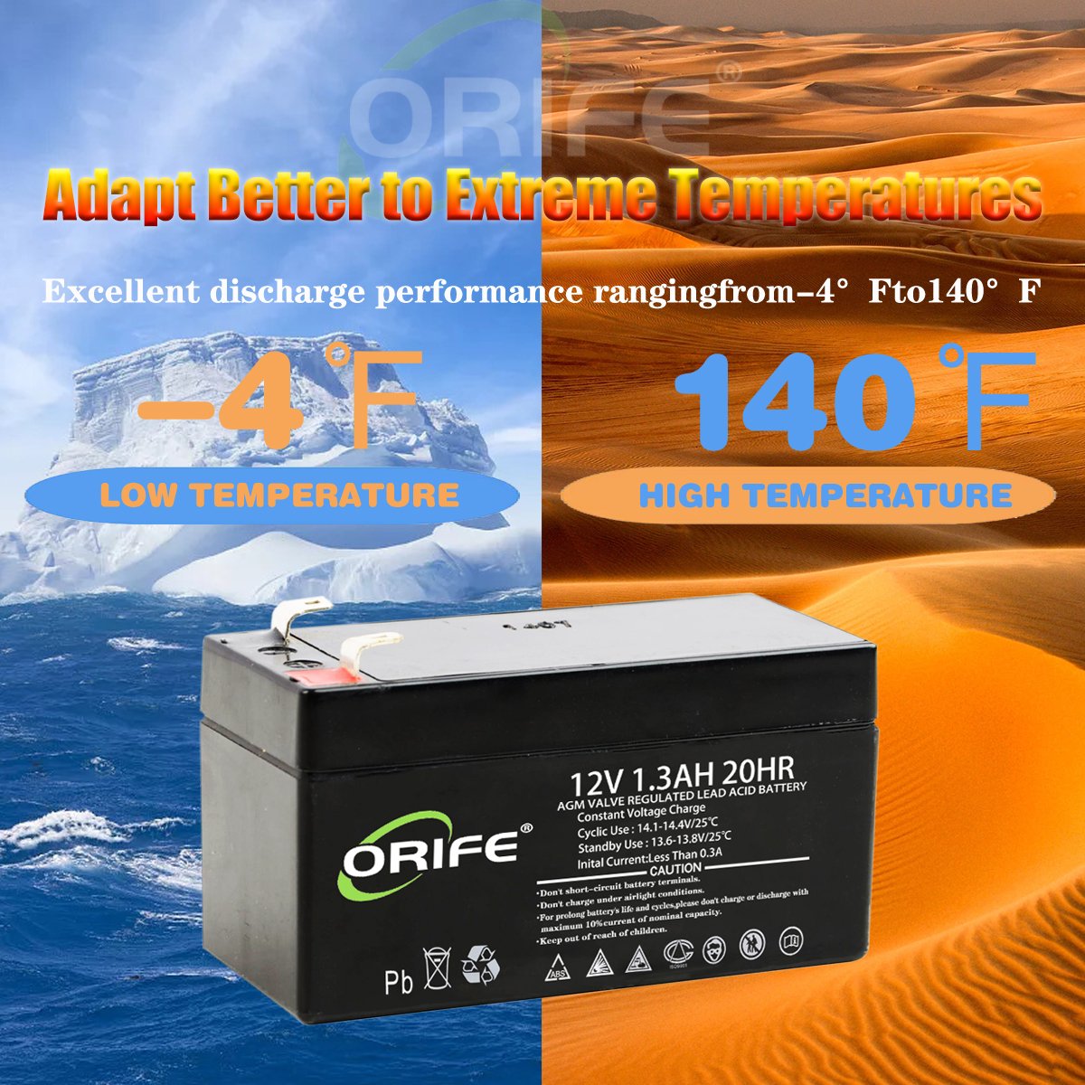 ORIFE Full Capacity Emergency Power Supply UPS Lead Acid Battery 12v 1.3ah 2.6ah Electric Car Battery Pack Toys Battery Copper