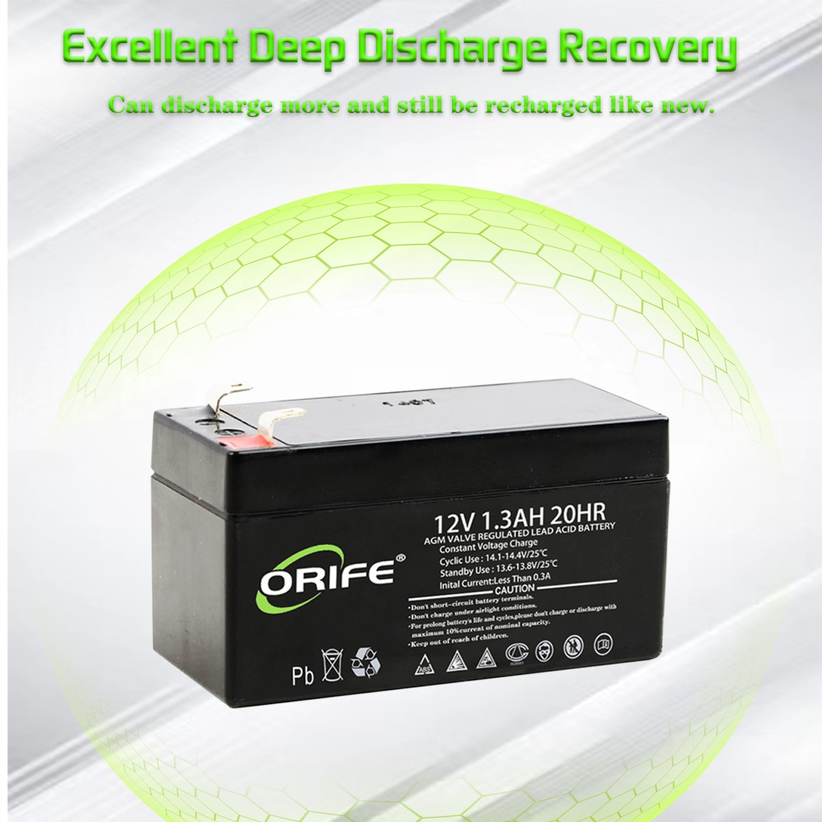 ORIFE Full Capacity Emergency Power Supply UPS Lead Acid Battery 12v 1.3ah 2.6ah Electric Car Battery Pack Toys Battery Copper
