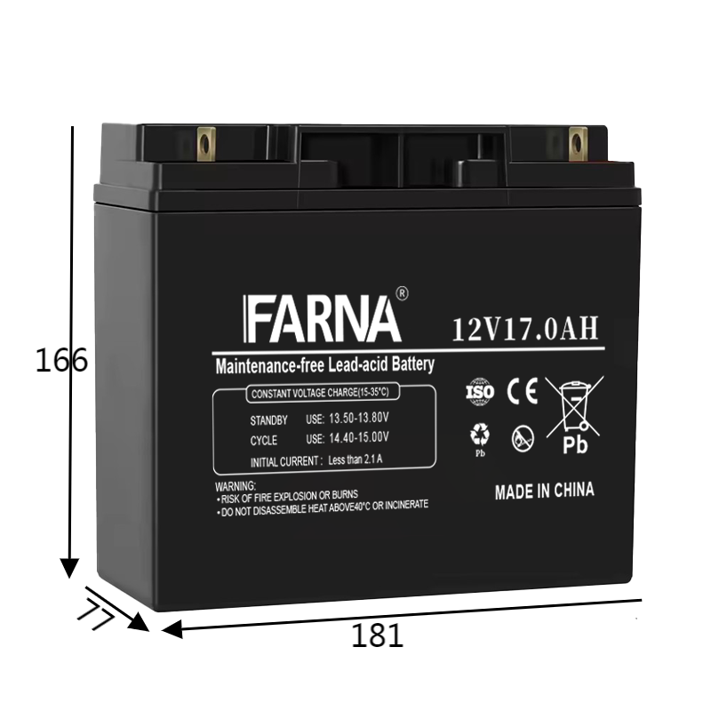 12V 17AH Maintenance-Free Lead Acid Battery Sealed Type for Solar Energy Storage and Lighting