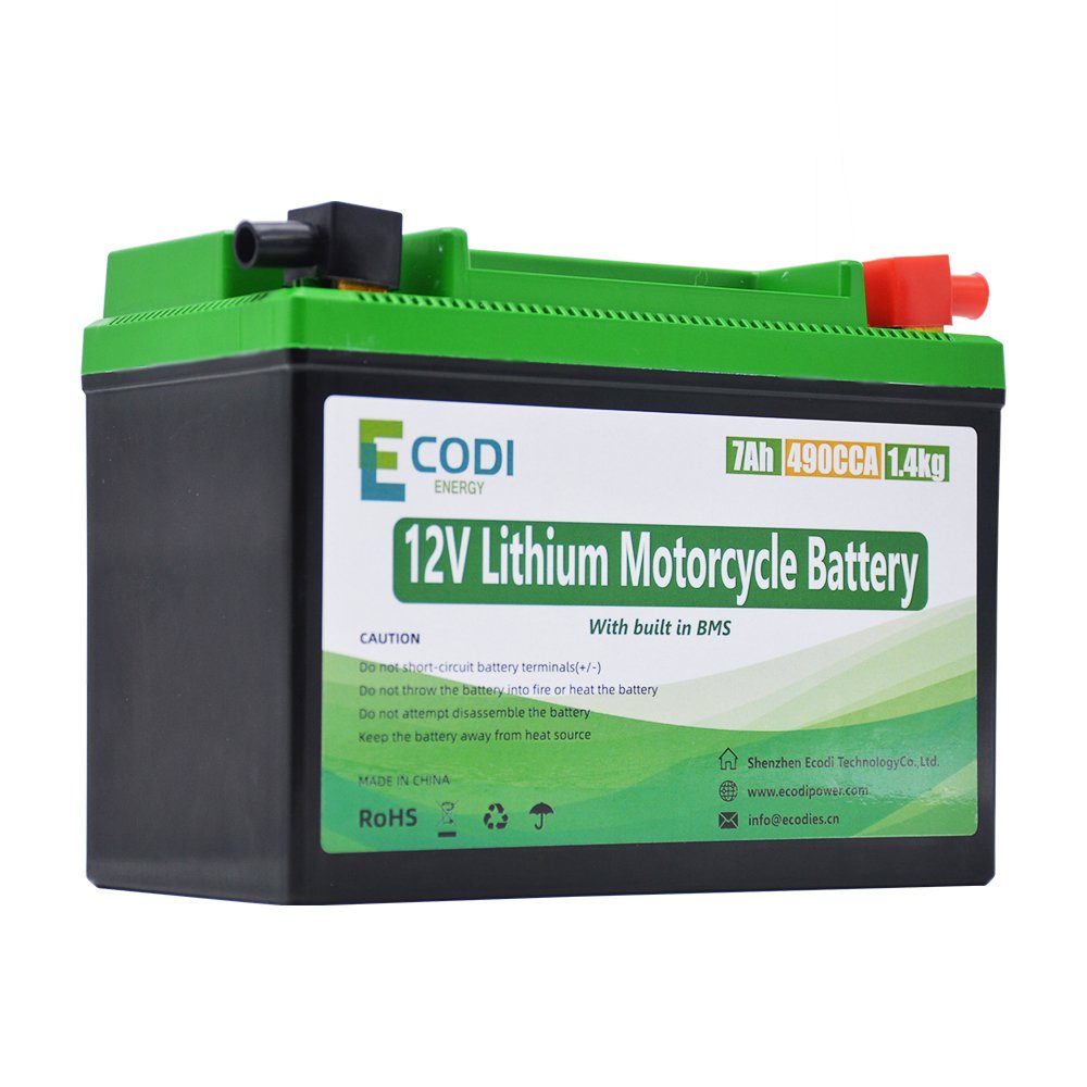 Lithium Motorcycle Battery 12V Lithium Battery 7Ah 490CCA replacement of 12Ah lead acid battery
