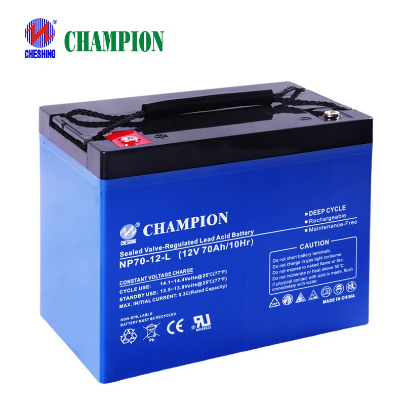 Champion Rechargeable Battery 12v 70ah Smf Maintenance Free Vrla Lead Acid Battery For Ups Backup Power Replacement Battery