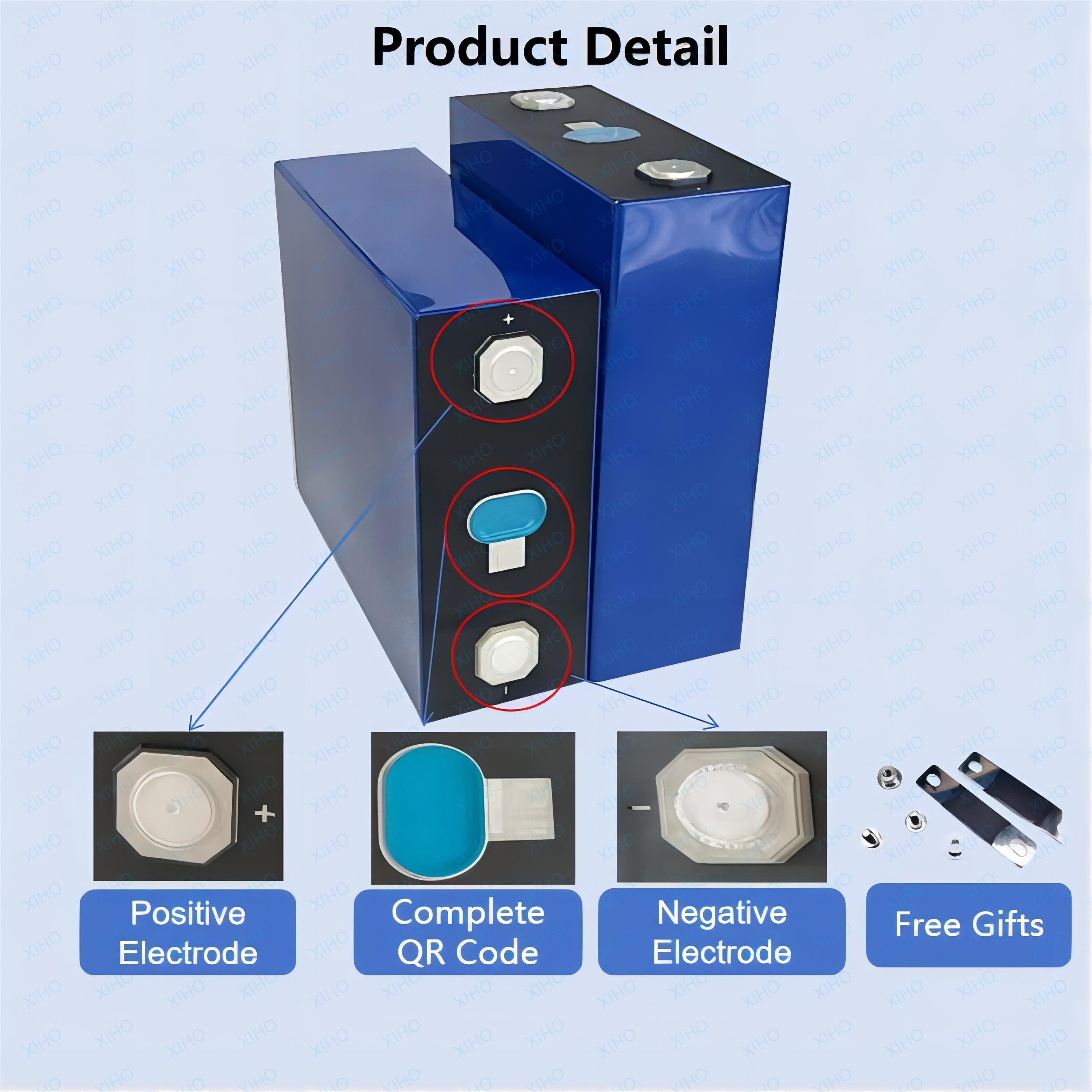 Xiho Ev E 3.2V 50Ah 100Ah 280AH 300Ah 330AH Lifepo4 Battery Cells Solar Lithium Ion Battery Solar Home Energy Storage Batteries