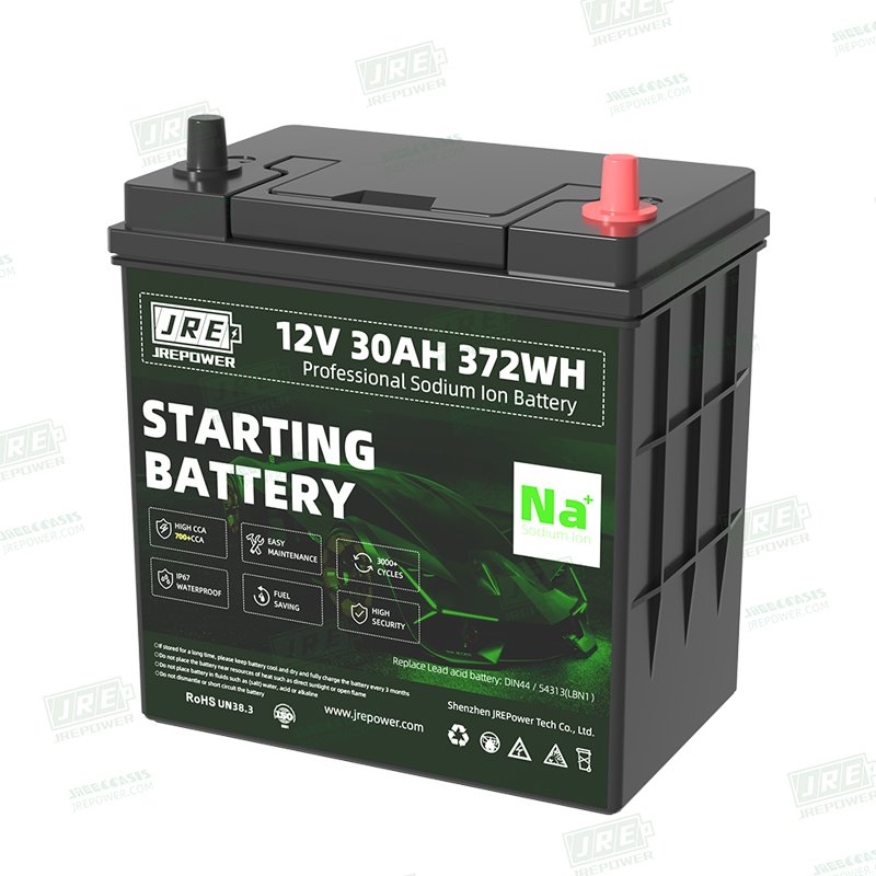 Na+ Sodium ion 12.4V 30Ah 372Wh cranking battery High 600CCA Sodium-ion Starting battery to replace lead acid battery 42B20