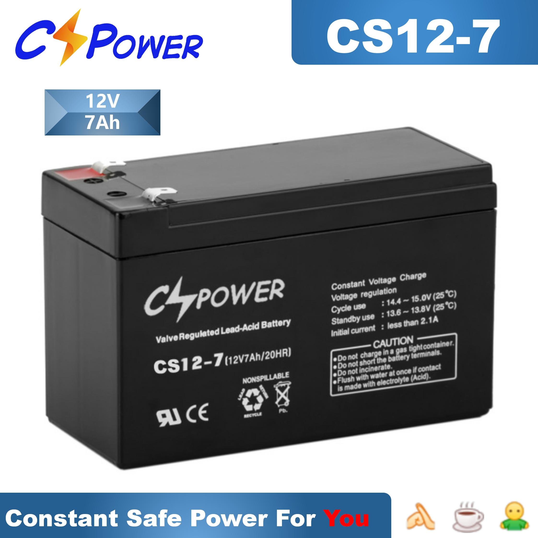 CSPower Low Price Lifetime Rechargeable Batteries Lead Acid Vrla Battery 12V 7Ah VIP CS12-7