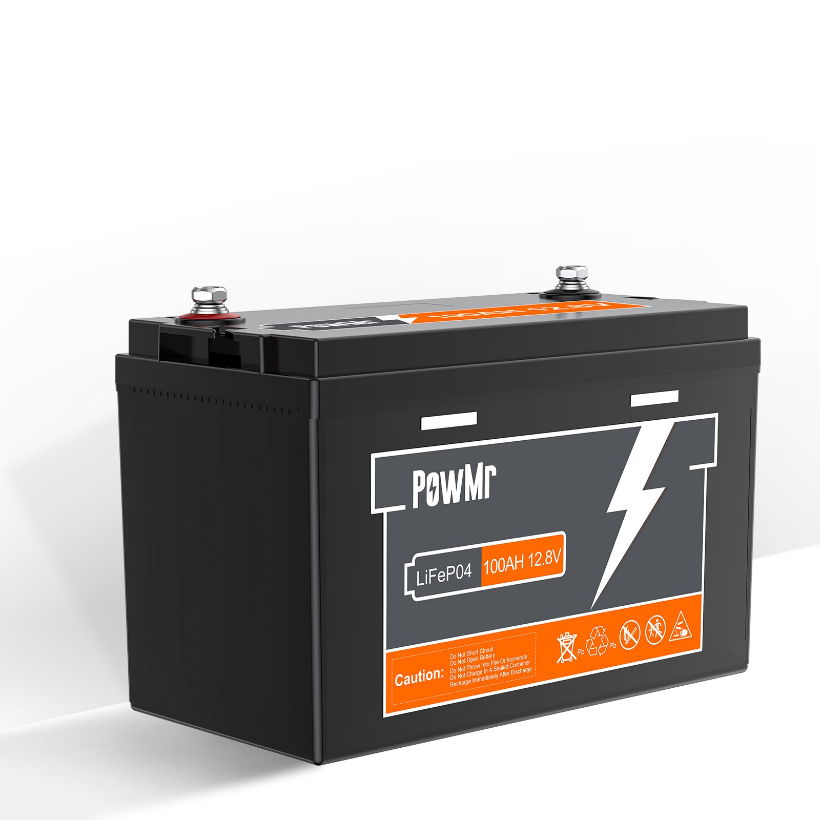 PowMr Lightweight 100Ah 12.8V Energy storage LiFePO4 Battery 100AH Lithium ion Replacing Lead Acid Battery