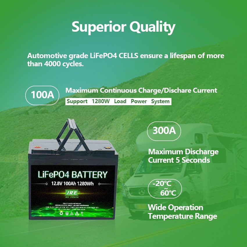 12V 100Ah lithium caravan battery system RV lifepo4 battery 12v ion lithium battery Heating function with smart bms