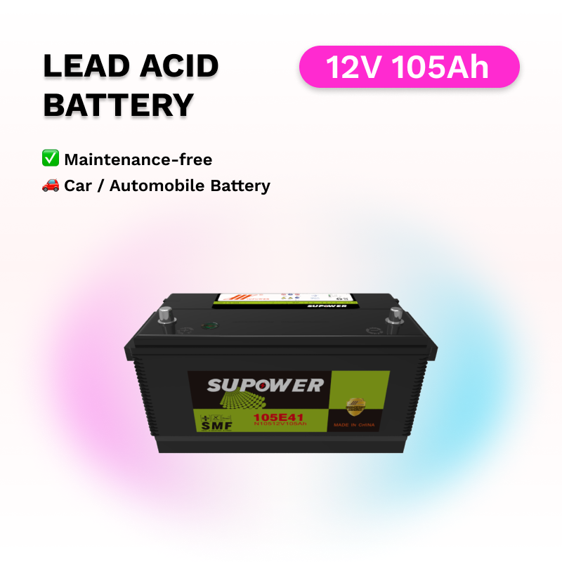 12V 105Ah lead acid battery OEM car maintenance-free battery SUPOWER 105E41