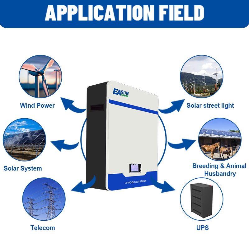Easun Power battery 5Kwh 10Kwh Lifepo4 Storage Battery 48V 100ah 200ah Power Wall Mounted Lithium LFP gel acid lead batteries