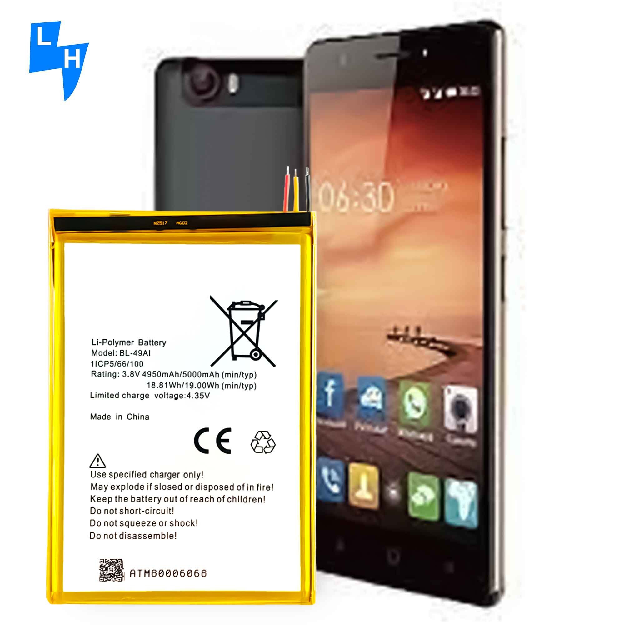 BL-49AI 4950mAh mobile phone Batteries for itel 1556 Mini 0 Cycle Rechargeable Batteries