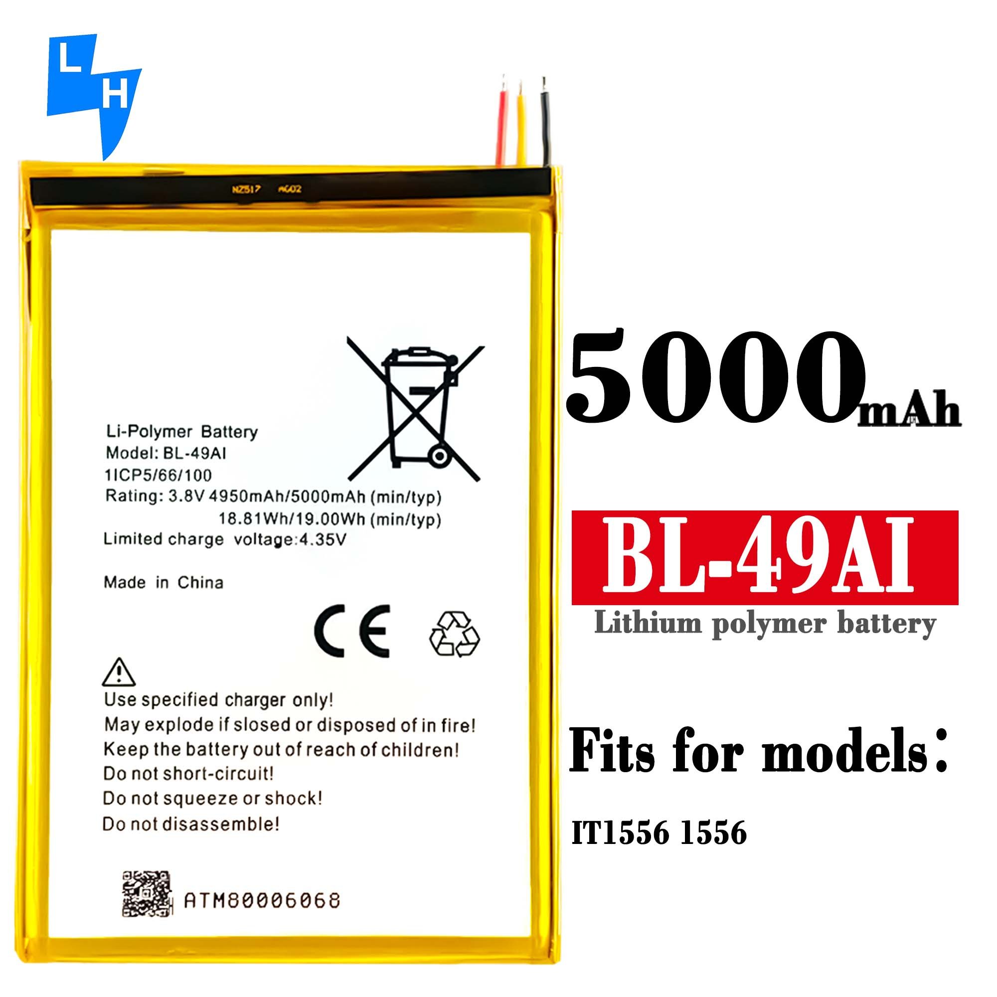 BL-49AI 4950mAh mobile phone Batteries for itel 1556 Mini 0 Cycle Rechargeable Batteries