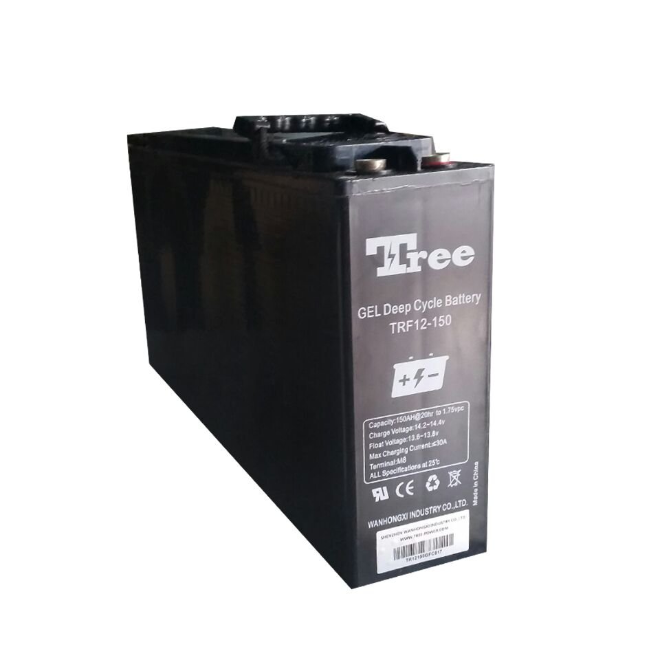 Front terminal 12 volt gel deep cycle battery 100ah 120ah 150ah 12v replaceable solar storage battery tall lead acid battery