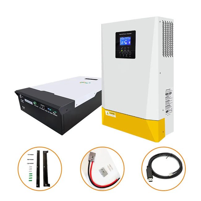 5kv Solar System Complett Set with Betry Wooden Box Lithium Battery MPPT Solar Charge Controller Hybrid Solar System 30kw 6 Mppt