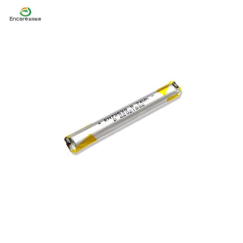 Round cylindrical battery 72530 0.74wh lithium ion rechargeable 3.7v 200mah lithium polymer battery