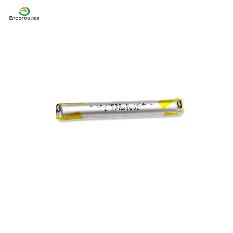 Round cylindrical battery 72530 0.74wh lithium ion rechargeable 3.7v 200mah lithium polymer battery