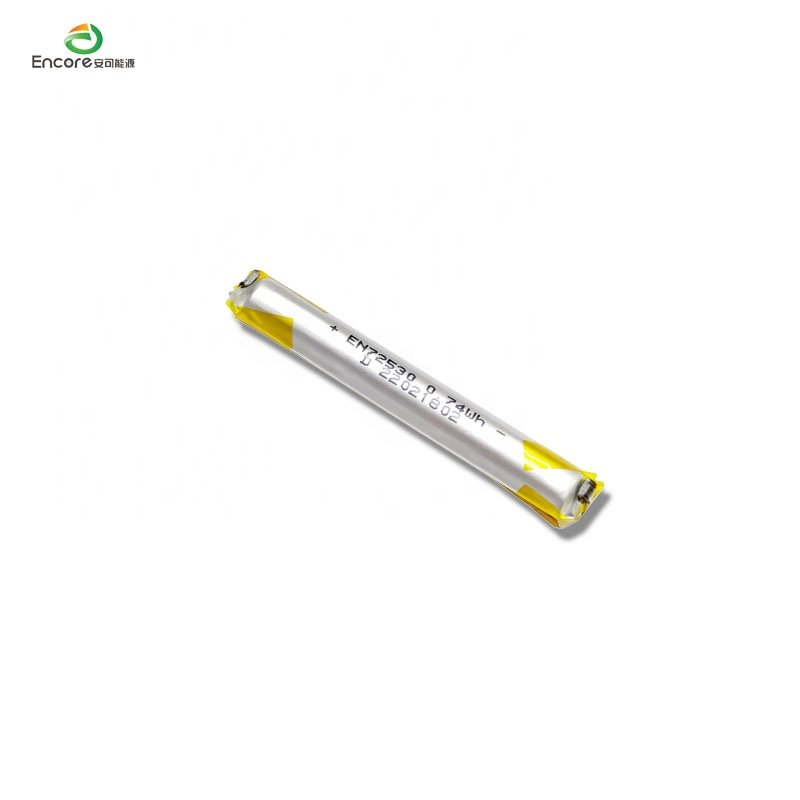 Round cylindrical battery 72530 0.74wh lithium ion rechargeable 3.7v 200mah lithium polymer battery