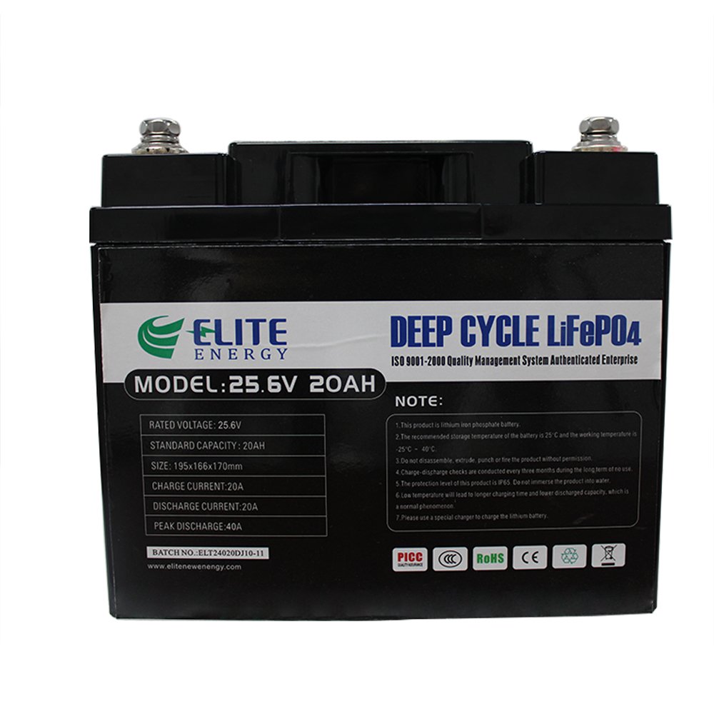 Deep Cycle Rechargeable Lipo4 24 Volt Lithium Ion Batteries 24V 20Ah LiFePO4 BMS Energy Storage Solar System Battery Pack