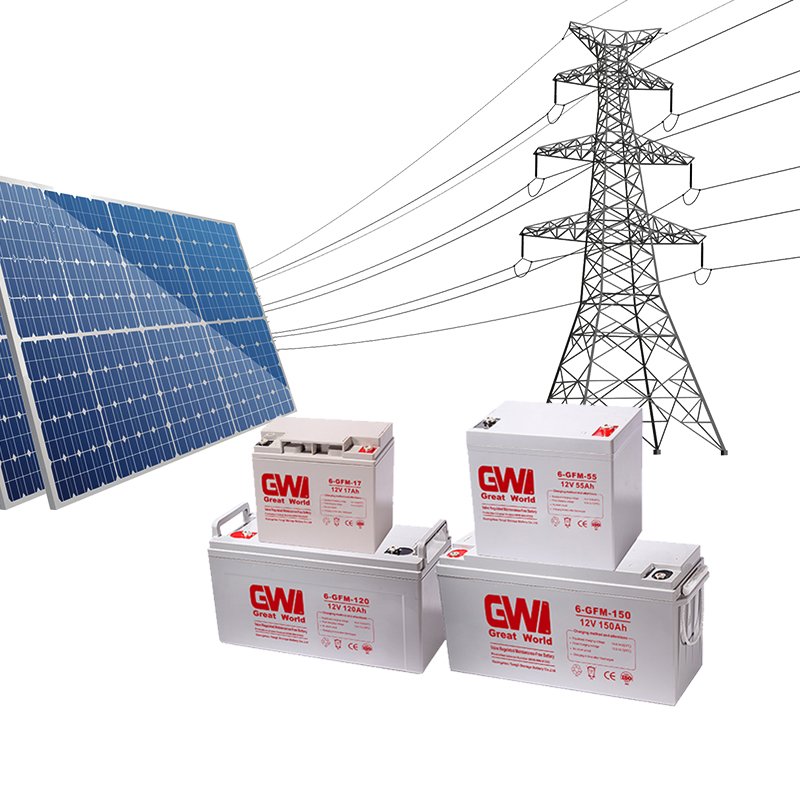 Golf car using 12v AGM battery deep recycle power support 6-GFM-200 VRLA energy storage battery -solar battery