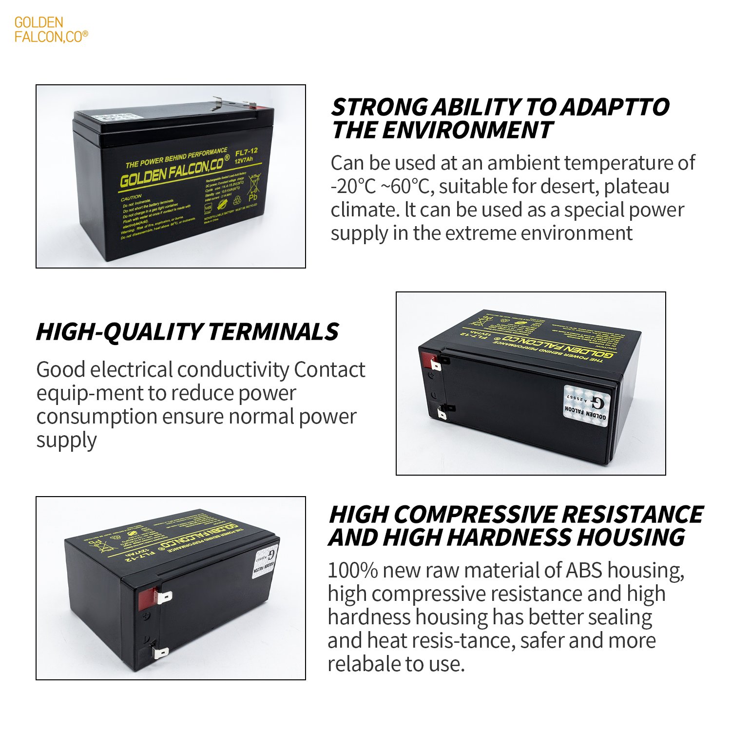 Long Life Rechargeable sealed lead acid battery 12V7Ah Deep cycle battery for Home Appliances Ups