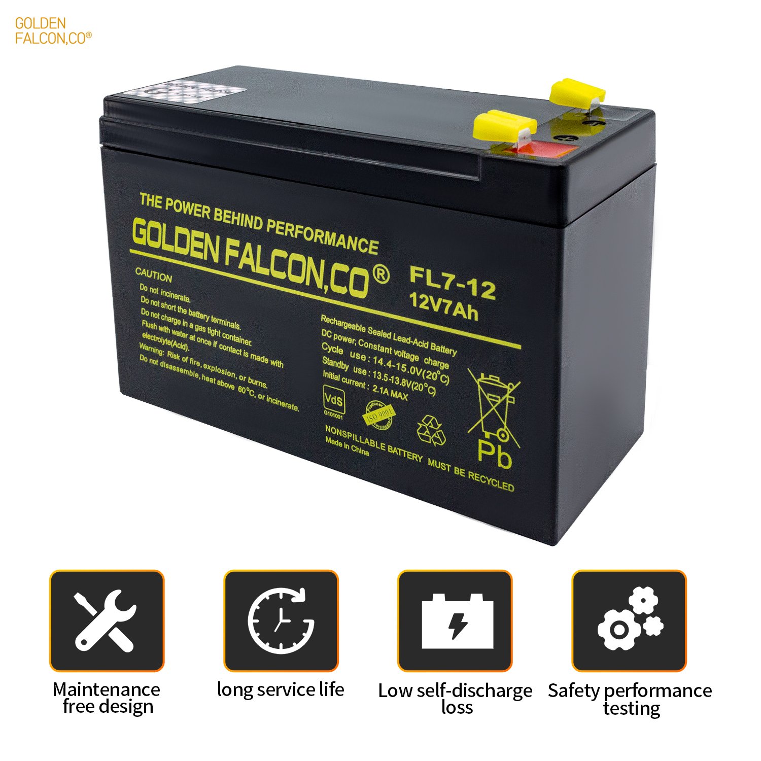 Long Life Rechargeable sealed lead acid battery 12V7Ah Deep cycle battery for Home Appliances Ups