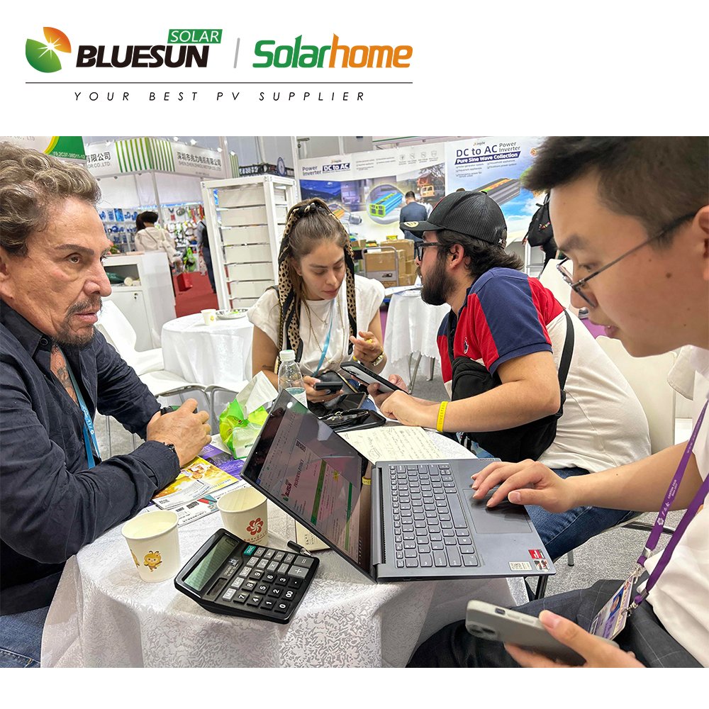 Bluesun Hybrid System Solar Kit 10Kw Complete Kit 10Kw On Off Grid Inverter With Lithium Ion Battery Lifepo4 For Energy Storage